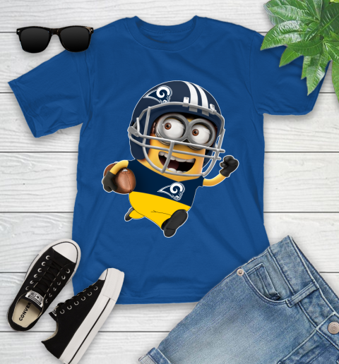 NFL Los Angeles Rams Minions Disney Football Sports Youth T-Shirt 9