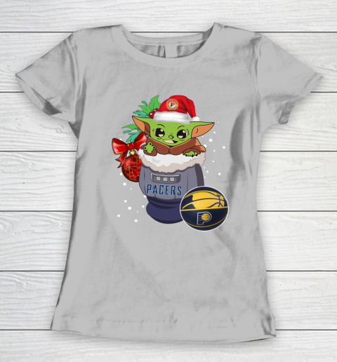 Indiana Pacers Christmas Baby Yoda Star Wars Funny Happy NBA Women's T-Shirt 6