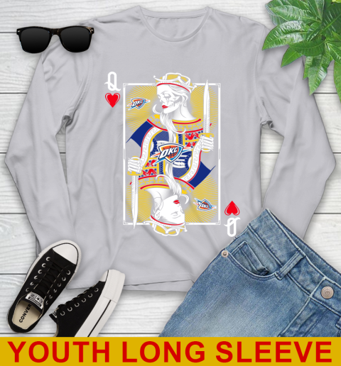NBA Basketball Oklahoma City Thunder The Queen Of Hearts Card Shirt Youth Long Sleeve 5