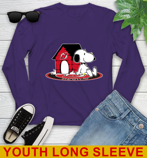 NHL Hockey New Jersey Devils Snoopy The Peanuts Movie Shirt Youth Long Sleeve 6 NHL Hockey New Jersey Devils Snoopy The Peanuts Movie Shirt Youth Long Sleeve - Image 6