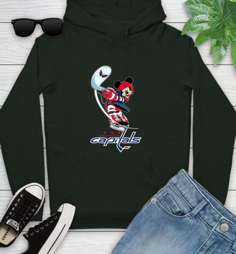 NHL Hockey Washington Capitals Cheerful Mickey Mouse Shirt Youth Hoodie 12