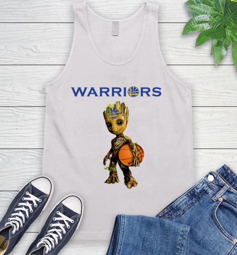 Golden State Warriors NBA Basketball Groot Marvel Guardians Of The Galaxy Tank Top