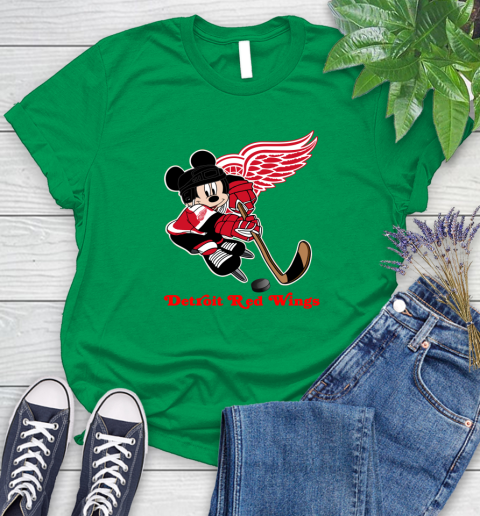 NHL Detroit Red Wings Mickey Mouse Disney Hockey T Shirt Women's T-Shirt 6