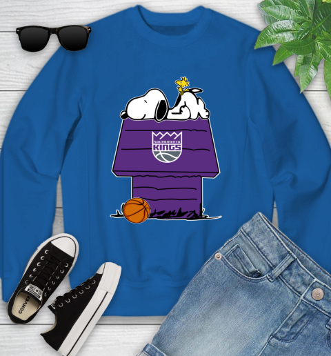 Sacramento Kings NBA Basketball Snoopy Woodstock The Peanuts Movie Youth Sweatshirt 8