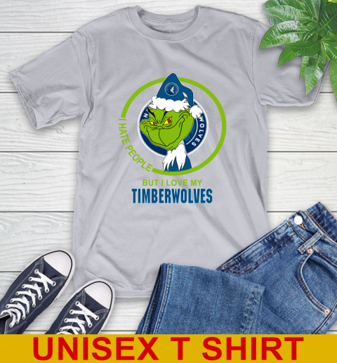 Minnesota Timberwolves NBA Christmas Grinch I Hate People But I Love My Favorite Basketball Team T-Shirt 6