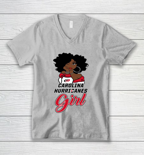 Carolina Hurricanes Girl NHL V-Neck T-Shirt 4
