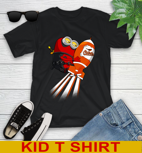 MLB Baseball Baltimore Orioles Deadpool Minion Marvel Shirt Youth T-Shirt