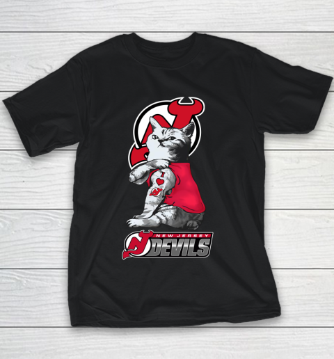 NHL My Cat Loves New Jersey Devils Hockey Youth T-Shirt