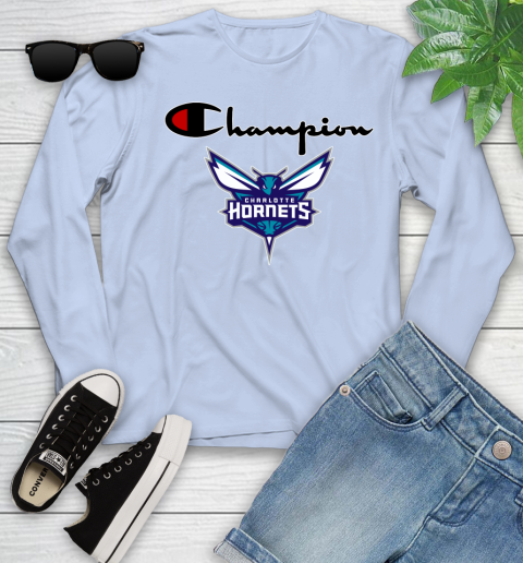 NBA Basketball Charlotte Hornets Champion Shirt Youth Long Sleeve 6