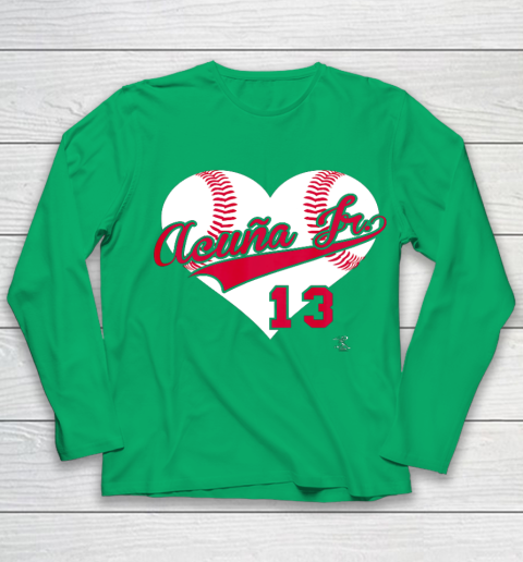 Ronald Acuna Jr Baseball Heart Gameday Youth Long Sleeve 4