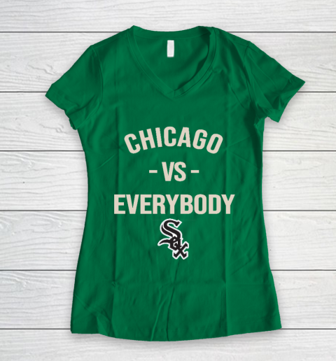 Chicago White Sox Vs Everybody Women's V-Neck T-Shirt 3