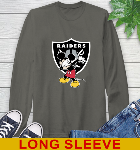 Oakland Raiders NFL Football Dabbing Mickey Disney Sports Long Sleeve T-Shirt 8