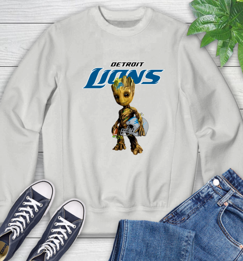 Detroit Lions NFL Football Groot Marvel Guardians Of The Galaxy Sweatshirt 5