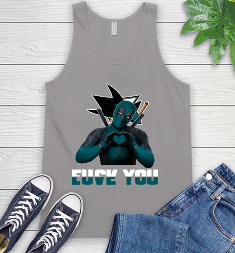 NHL San Jose Sharks Deadpool Love You Fuck You Hockey Sports Tank Top 3