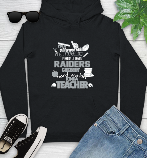 Oakland Raiders NFL I'm A Difference Making Student Caring Football Loving Kinda Teacher Youth Hoodie