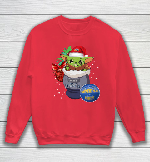 Denver Nuggets Christmas Baby Yoda Star Wars Funny Happy NBA Sweatshirt 8