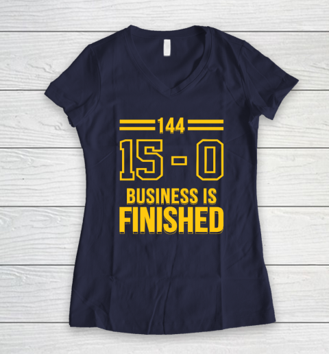Michigan Business Is Finished 144 15  0 Women's V-Neck T-Shirt 7