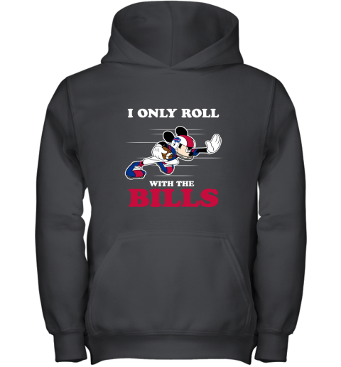 NFL Mickey Mouse I Only Roll With Buffalo Bills Youth Hoodie