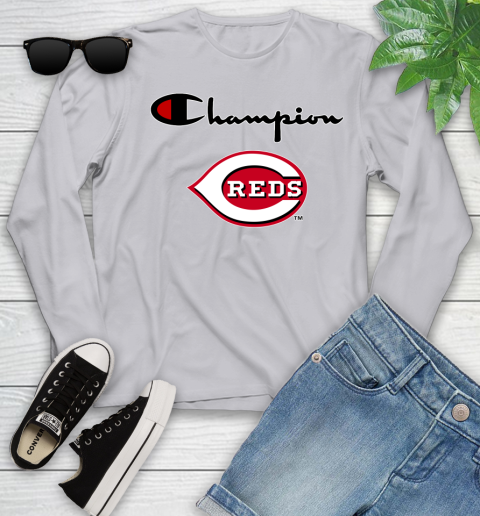 MLB Baseball Cincinnati Reds Champion Shirt Youth Long Sleeve 3