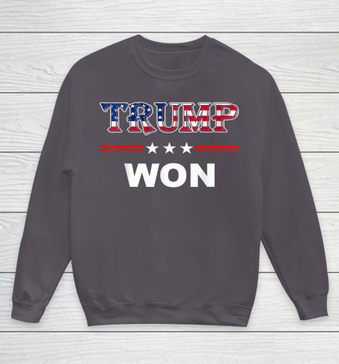 Trump Won T Shirt 4th of July American Flag Youth Sweatshirt 5