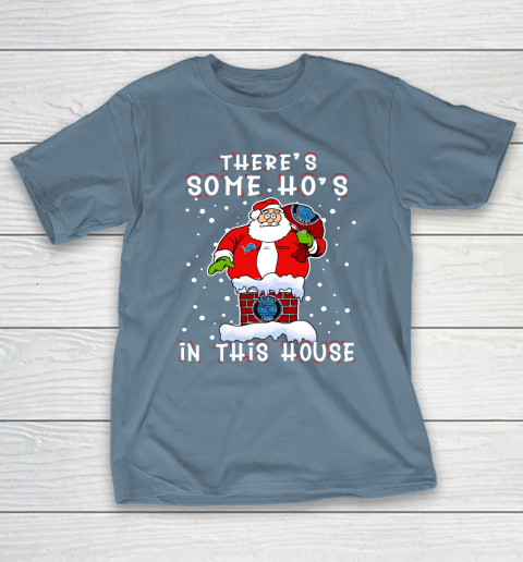 Detroit Lions Christmas There Is Some Hos In This House Santa Stuck In The Chimney NFL T-Shirt 6