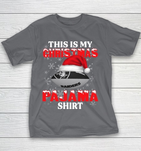 Oakland Raiders This Is My Christmas Pajama Shirt NFL Youth T-Shirt 5