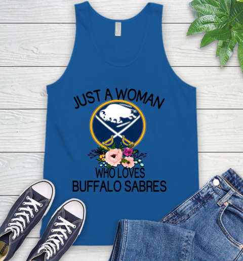 NHL Just A Woman Who Loves Buffalo Sabres Hockey Sports Tank Top 3