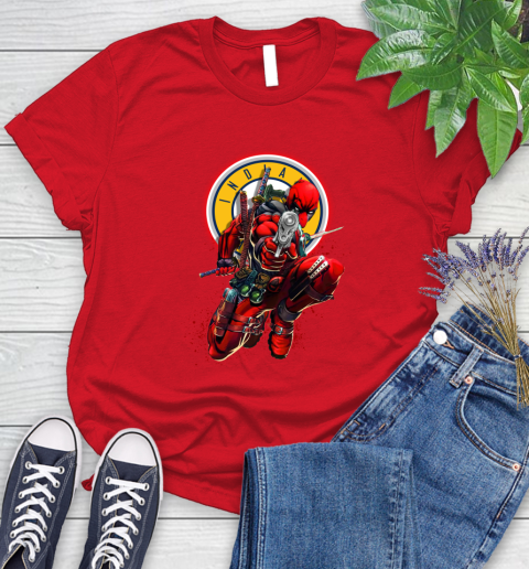 NBA Deadpool Marvel Comics Sports Basketball Indiana Pacers Women's T-Shirt 9