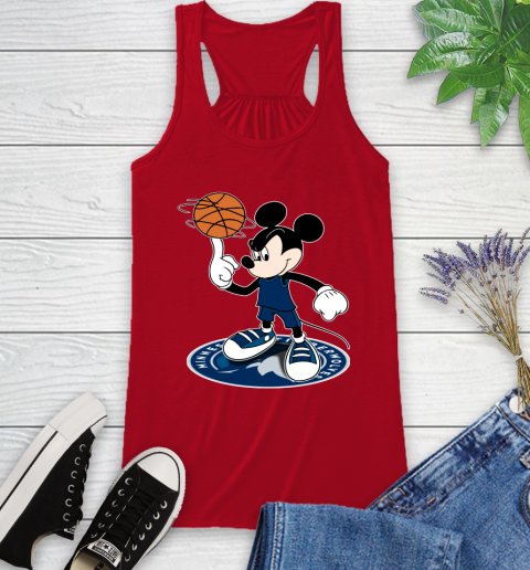 NBA Basketball Minnesota Timberwolves Cheerful Mickey Disney Shirt Racerback Tank 6