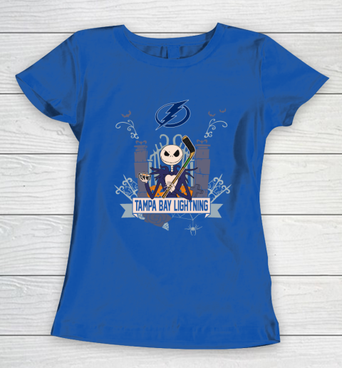 NHL Tampa Bay Lightning Hockey Jack Skellington Halloween Women's T-Shirt 8