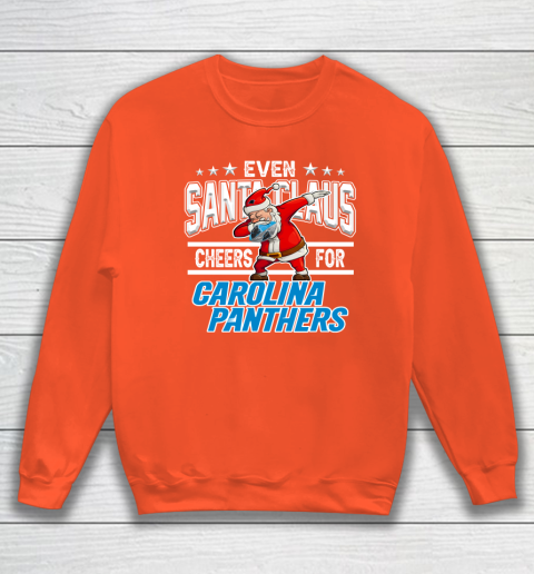 Carolina Panthers Even Santa Claus Cheers For Christmas NFL Sweatshirt 3