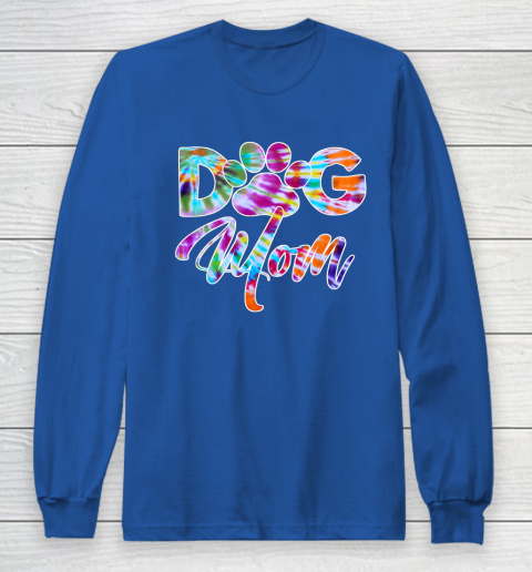Dog Mom Shirt Tie Dye Dog Mom Apparel for Women Dog Lover Gifts Paw Long Sleeve T-Shirt 6