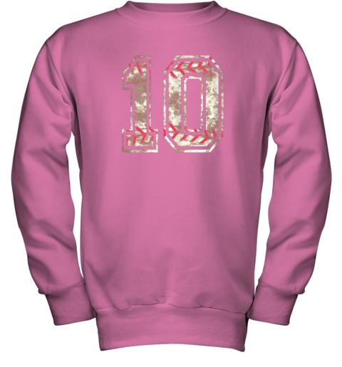 orv7 baseball jersey number 10 vintage distressed youth sweatshirt 47 front safety pink
