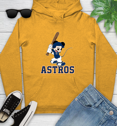 MLB Baseball Houston Astros Cheerful Mickey Mouse Shirt Youth Hoodie 3