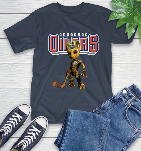 Edmonton Oilers NHL Hockey Groot Marvel Guardians Of The Galaxy T-Shirt 4