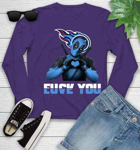 NHL Tennessee Titans Deadpool Love You Fuck You Football Sports Youth Long Sleeve 4