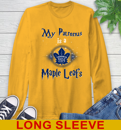 NHL Hockey Harry Potter My Patronus Is A Toronto Maple Leafs Long Sleeve T-Shirt 2