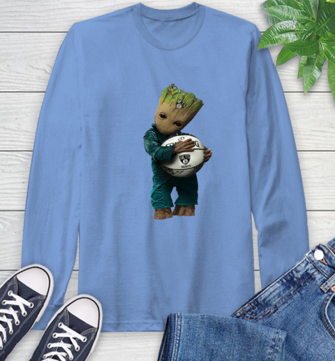 NBA Groot Guardians Of The Galaxy Basketball Sports Brooklyn Nets Long Sleeve T-Shirt 11