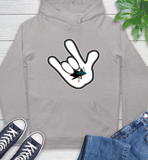 San Jose Sharks NHL Hockey Mickey Rock Hand Disney Hoodie 12