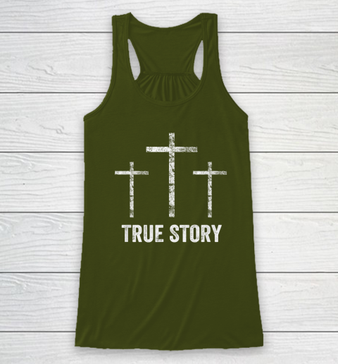 Christian Easter Resurrection Day True Story Jesus Cross Racerback Tank 2