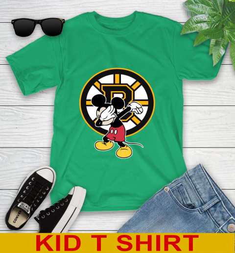 Boston Bruins NHL Hockey Dabbing Mickey Disney Sports Youth T-Shirt 6