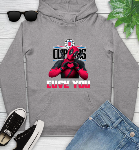 NBA LA Clippers Deadpool Love You Fuck You Basketball Youth Hoodie 6