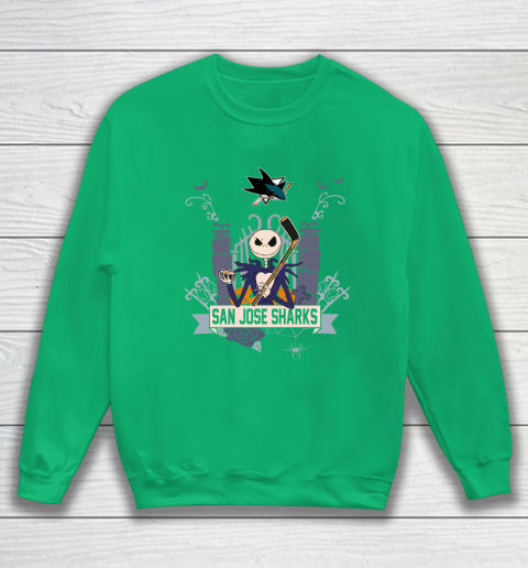 NHL San Jose Sharks Hockey Jack Skellington Halloween Sweatshirt 5