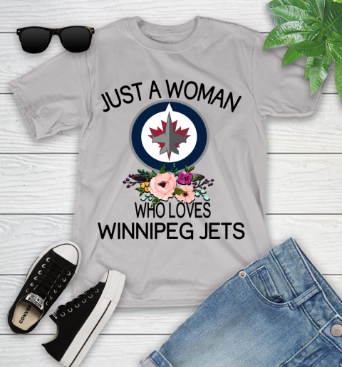 NHL Just A Woman Who Loves Winnipeg Jets Hockey Sports Youth T-Shirt 10