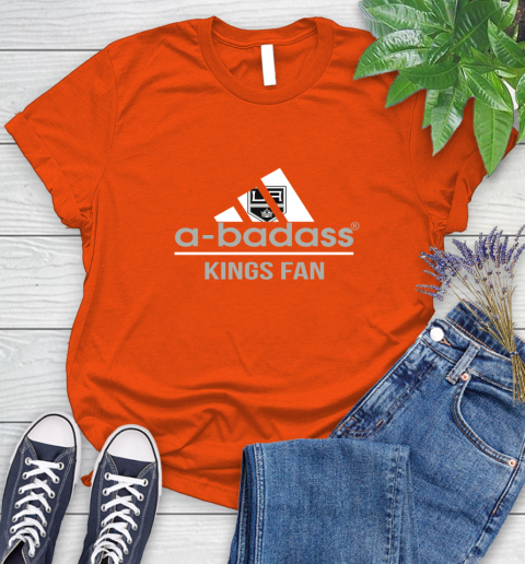 NHL A Badass Los Angeles Kings Fan Adidas Hockey Sports Women's T-Shirt 3