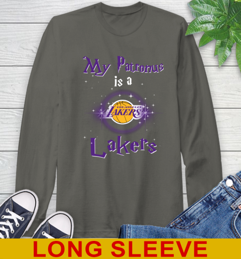 NBA Basketball Harry Potter My Patronus Is A Los Angeles Lakers Long Sleeve T-Shirt 10