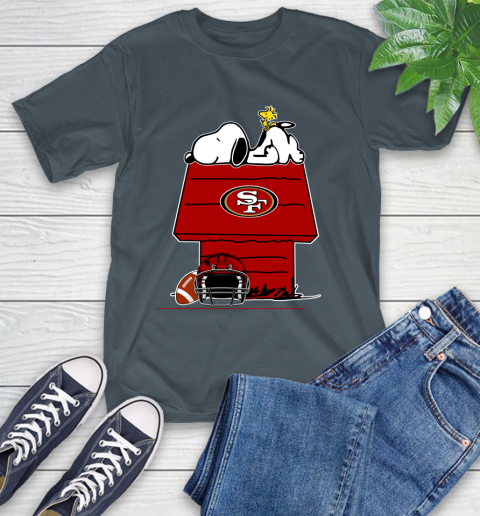 San Francisco 49ers NFL Football Snoopy Woodstock The Peanuts Movie T-Shirt 9