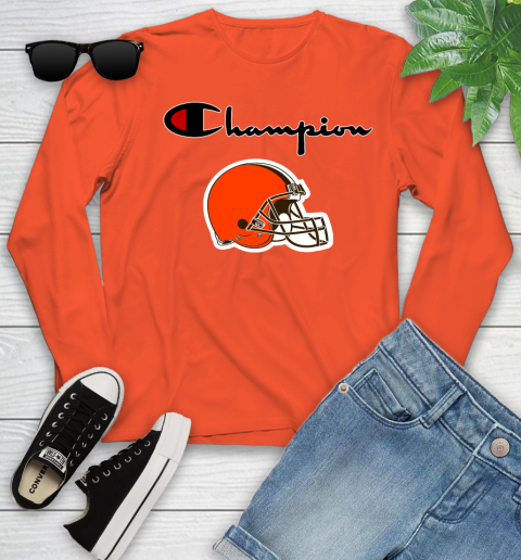 NFL Football Cleveland Browns Champion Shirt Youth Long Sleeve 2