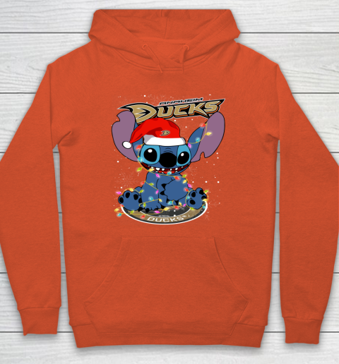 Anaheim Ducks NHL Hockey noel stitch Christmas Hoodie 3