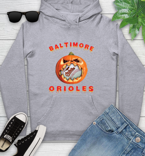 MLB Baltimore Orioles Halloween Pumpkin Baseball Sports Youth Hoodie 6